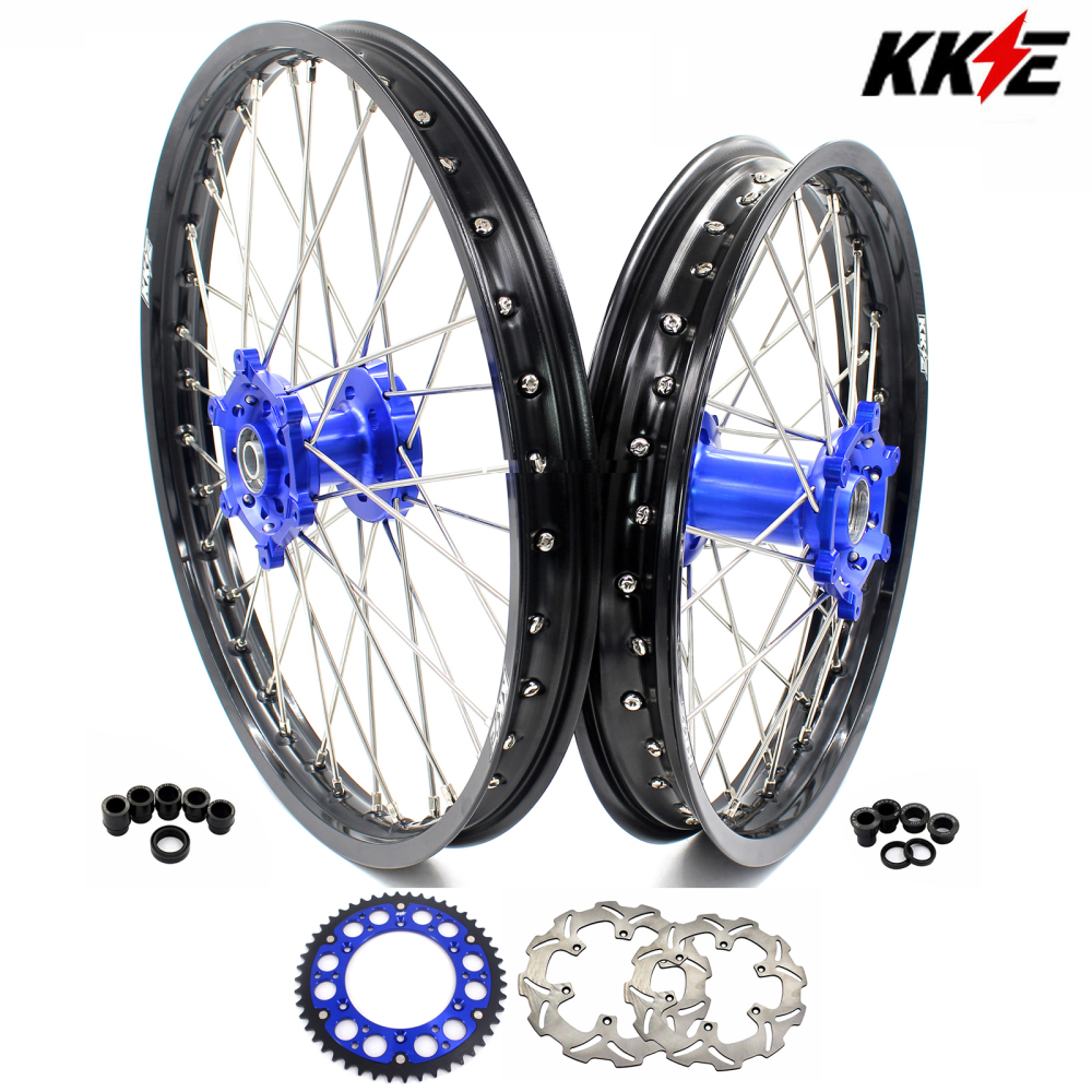 for YZ125 YZ250F - KKE 21/19 CNC Dirt Bike Wheels fit Yamaha YZ125 YZ250 1999-2016 YZ250F YZ450F 2003-2015