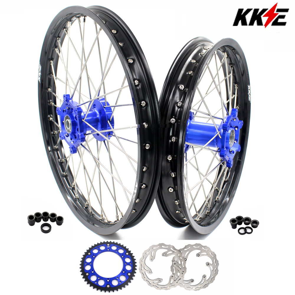 for YZ125 YZ250F - KKE 21/19 CNC Dirt Bike Wheels fit Yamaha YZ125 YZ250 1999-2016 YZ250F YZ450F 2003-2015