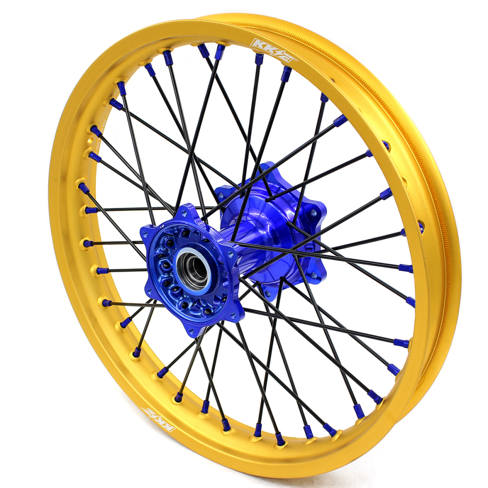 for YZ125 YZ250F - KKE 21/19 Cast Dirt Bike Wheels fit Yamaha YZ125 YZ250 1999-2016 YZ250F YZ450F 2003-2015 Gold Rims/ Black Spokes