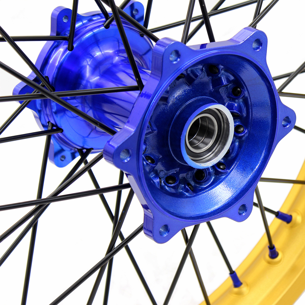 for YZ125 YZ250F - KKE 21/19 Cast Dirt Bike Wheels fit Yamaha YZ125 YZ250 1999-2016 YZ250F YZ450F 2003-2015 Gold Rims/ Black Spokes