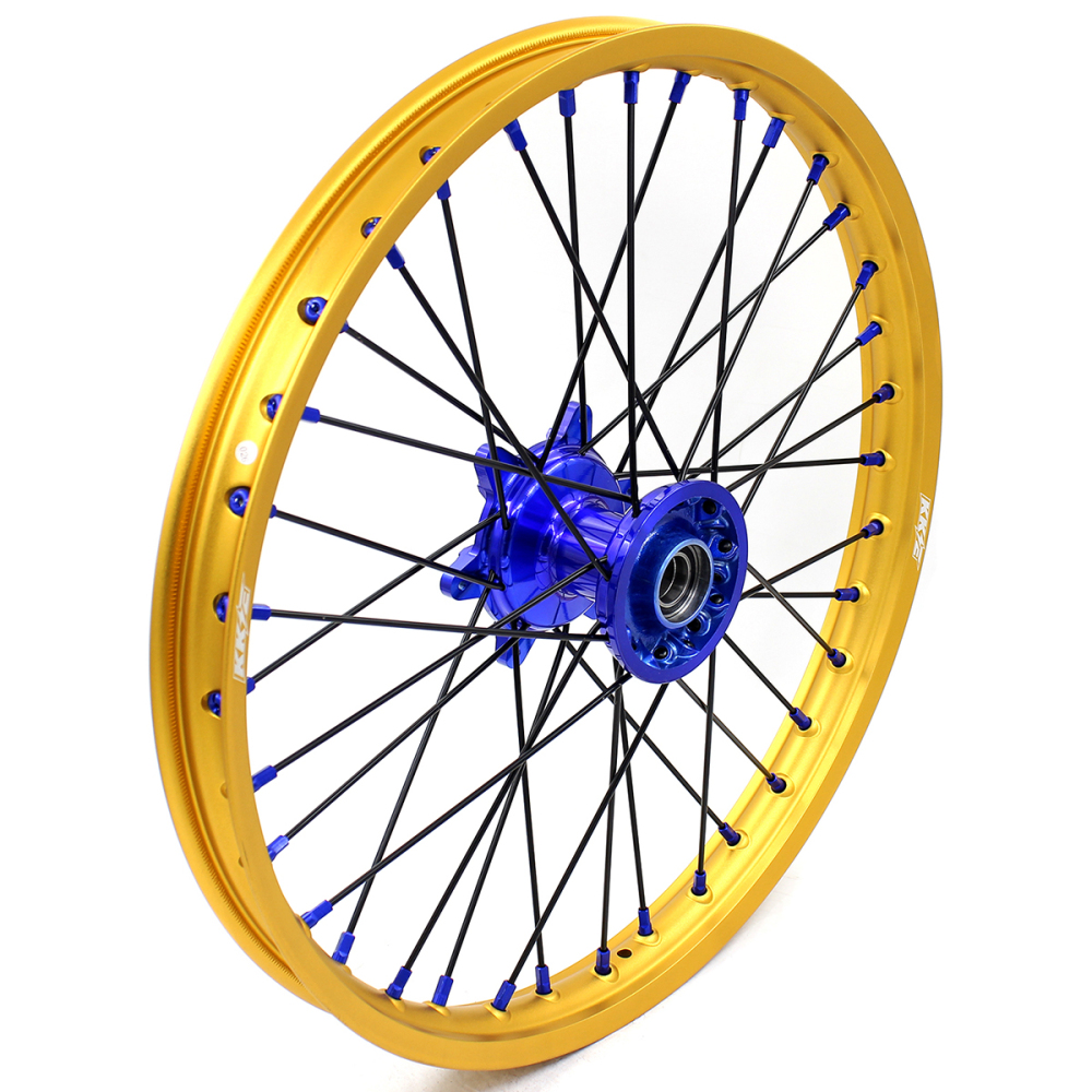 for YZ125 YZ250F - KKE 21/19 Cast Dirt Bike Wheels fit Yamaha YZ125 YZ250 1999-2016 YZ250F YZ450F 2003-2015 Gold Rims/ Black Spokes