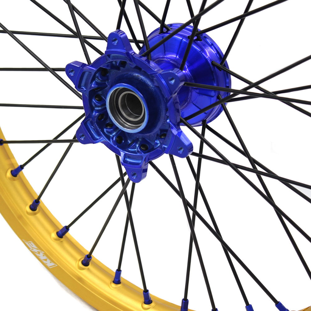 for YZ125 YZ250F - KKE 21/19 Cast Dirt Bike Wheels fit Yamaha YZ125 YZ250 1999-2016 YZ250F YZ450F 2003-2015 Gold Rims/ Black Spokes