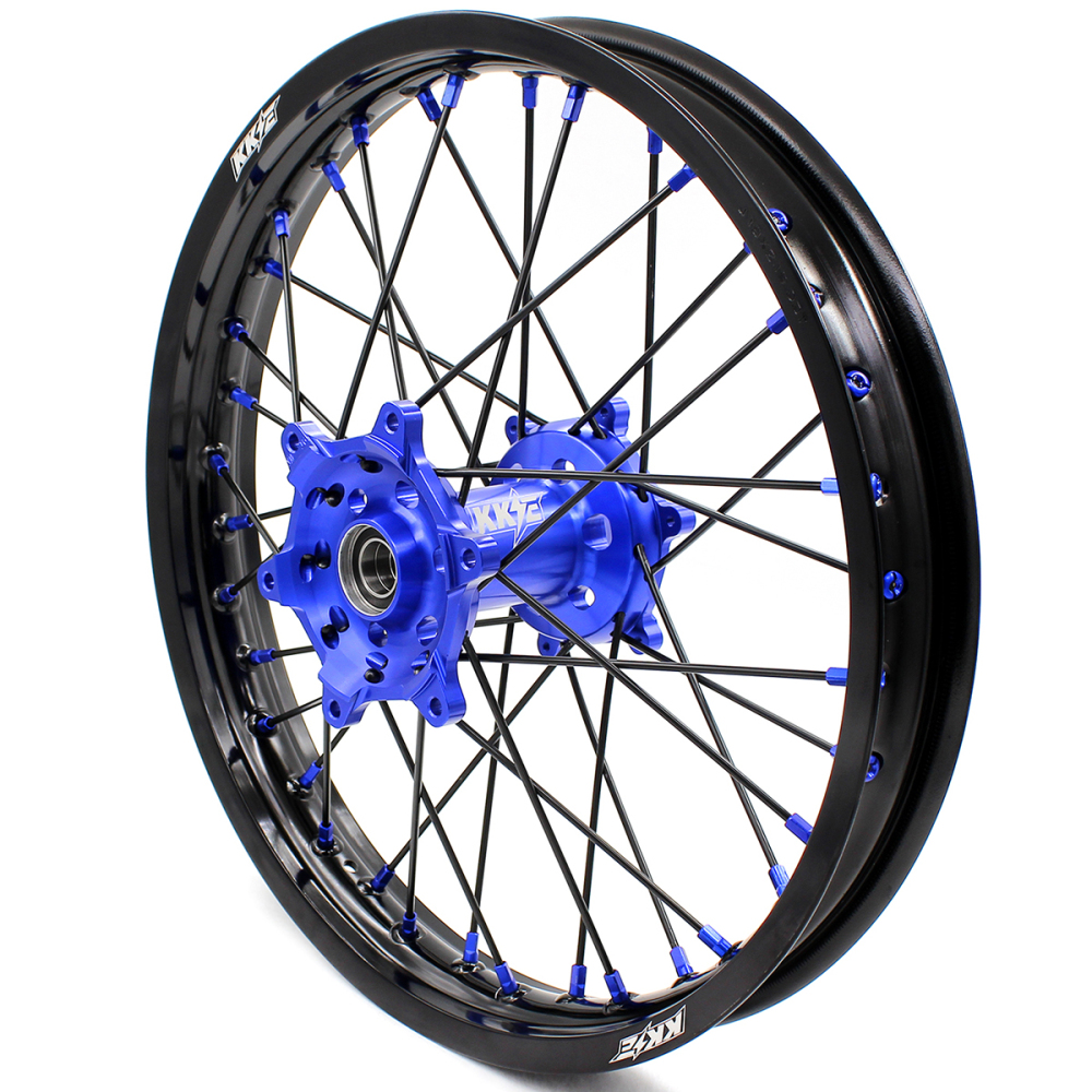 for YZ125 YZ250F - KKE 21/19 CNC Dirt Bike Wheels fit Yamaha YZ125 YZ250 1999-2016 YZ250F YZ450F 2003-2015 Black Spokes