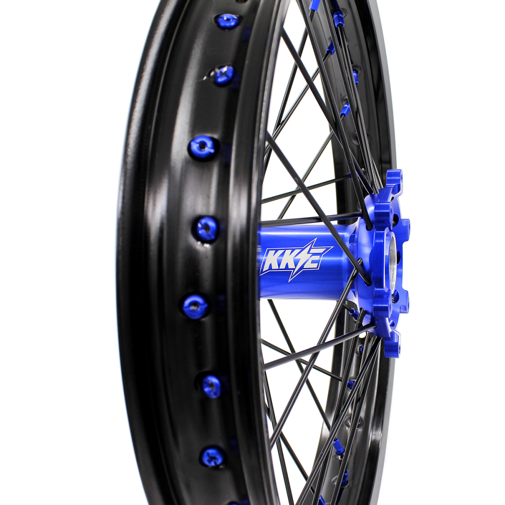 for YZ125 YZ250F - KKE 21/19 CNC Dirt Bike Wheels fit Yamaha YZ125 YZ250 1999-2016 YZ250F YZ450F 2003-2015 Black Spokes