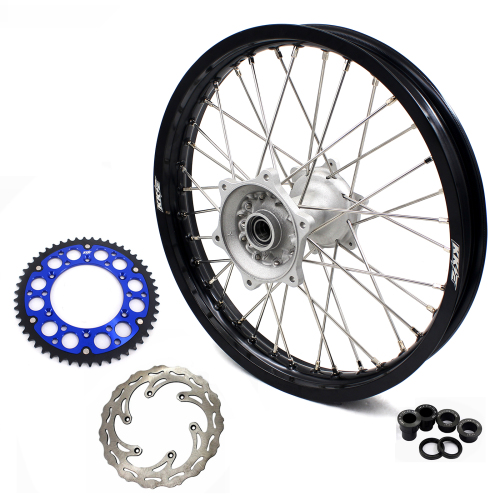 for WR250F WR450F - KKE 2.15 * 18 Cast Rear Dirt Bike Wheel fit Yamaha WR250F 2001-2024 WR450F 2003-2024 Blue Sprocket/ Rear Disc