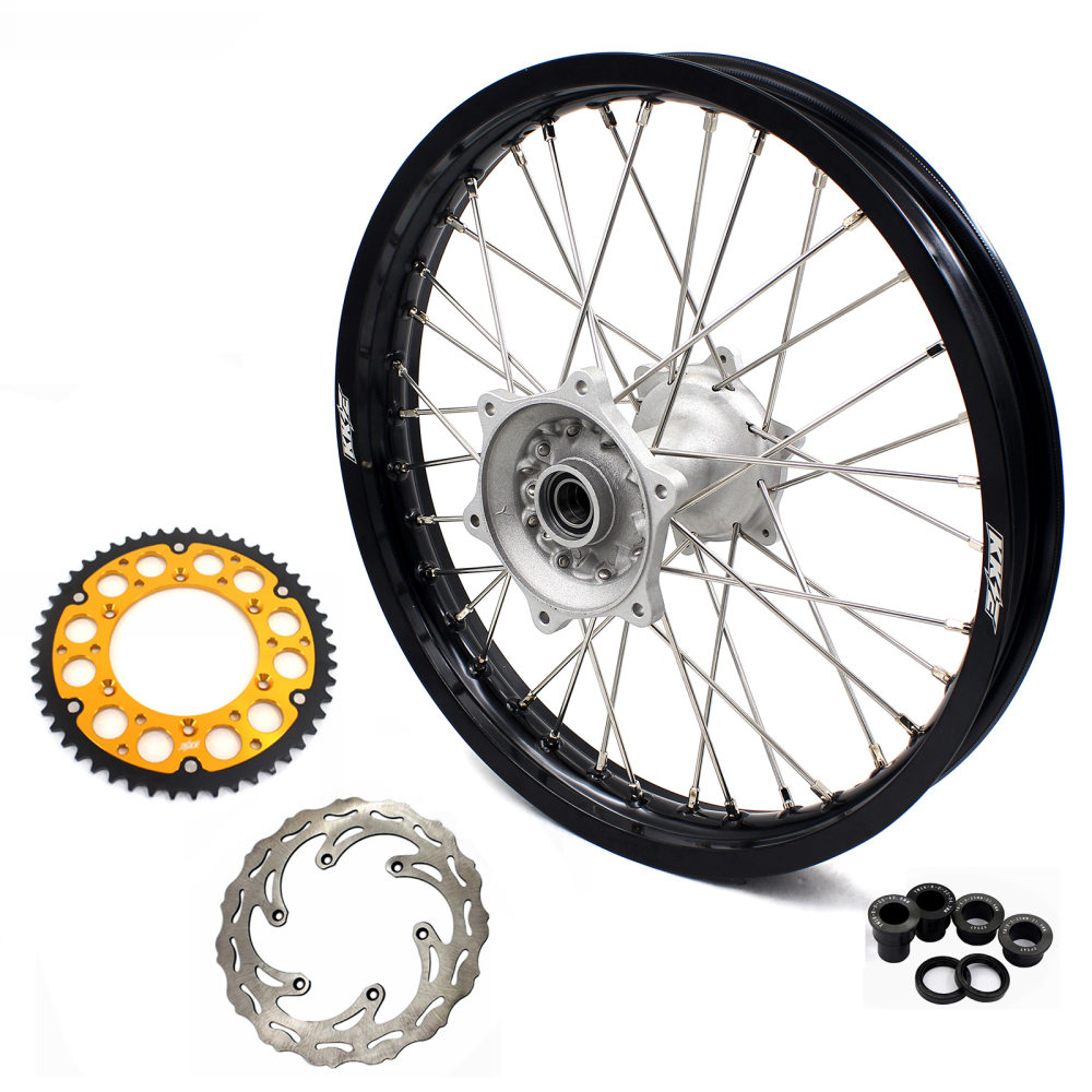 for YZ450F YZ250F - KKE 2.15 * 19 Cast Rear Dirt Bike Wheel fit Yamaha YZ125 YZ250 1999-2025 YZ250F YZ450F Disc Gold Sprocket