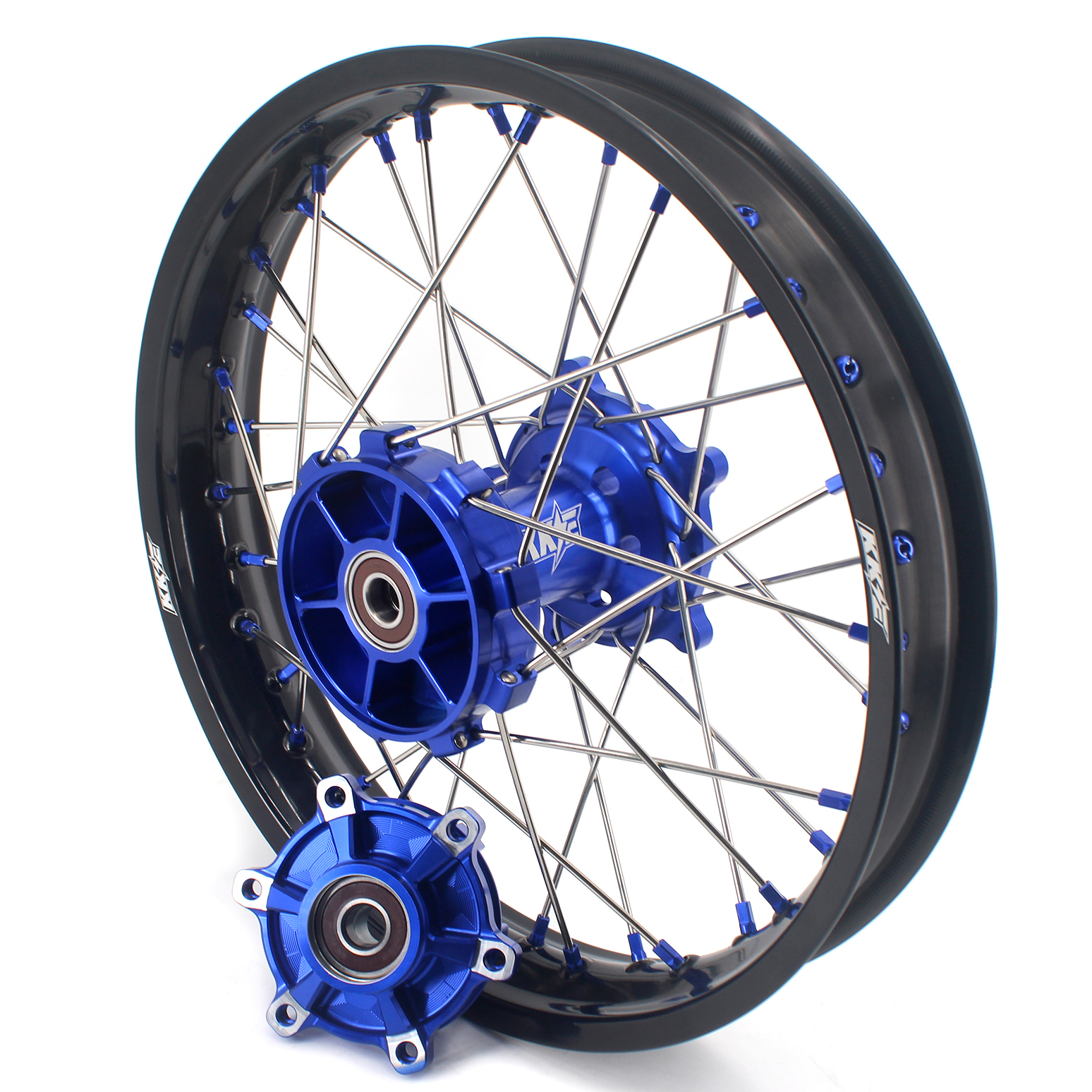 KKE Returned Wheels for Tenere 700 -- KKE Wheels Compatible with Yamaha Tenere 700 2019 - 2025 Black Nuts 1.85*21"/2.5*18"