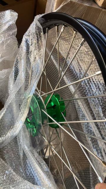 Returned Wheels  for Kawasaki KX125 KX250 1993-2002 - KKE 21/19 Dirt Bike Rims Wheels Silver Spoke Nipples