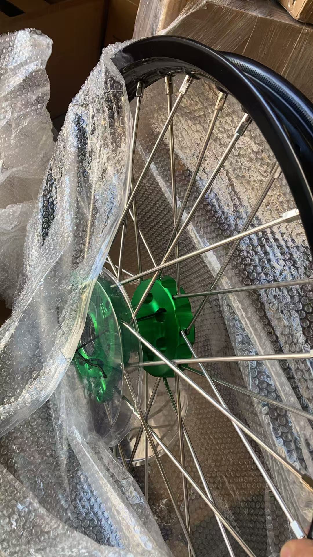 Returned Wheels for Kawasaki KX125 KX250 2003-2005 -- KKE 21/19 Dirt Bike Rims Wheels Silver Spoke Nipples