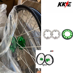 Returned Wheels  for Kawasaki KX125 KX250 1993-2002 - KKE 21/19 Dirt Bike Rims Wheels Silver Spoke Nipples