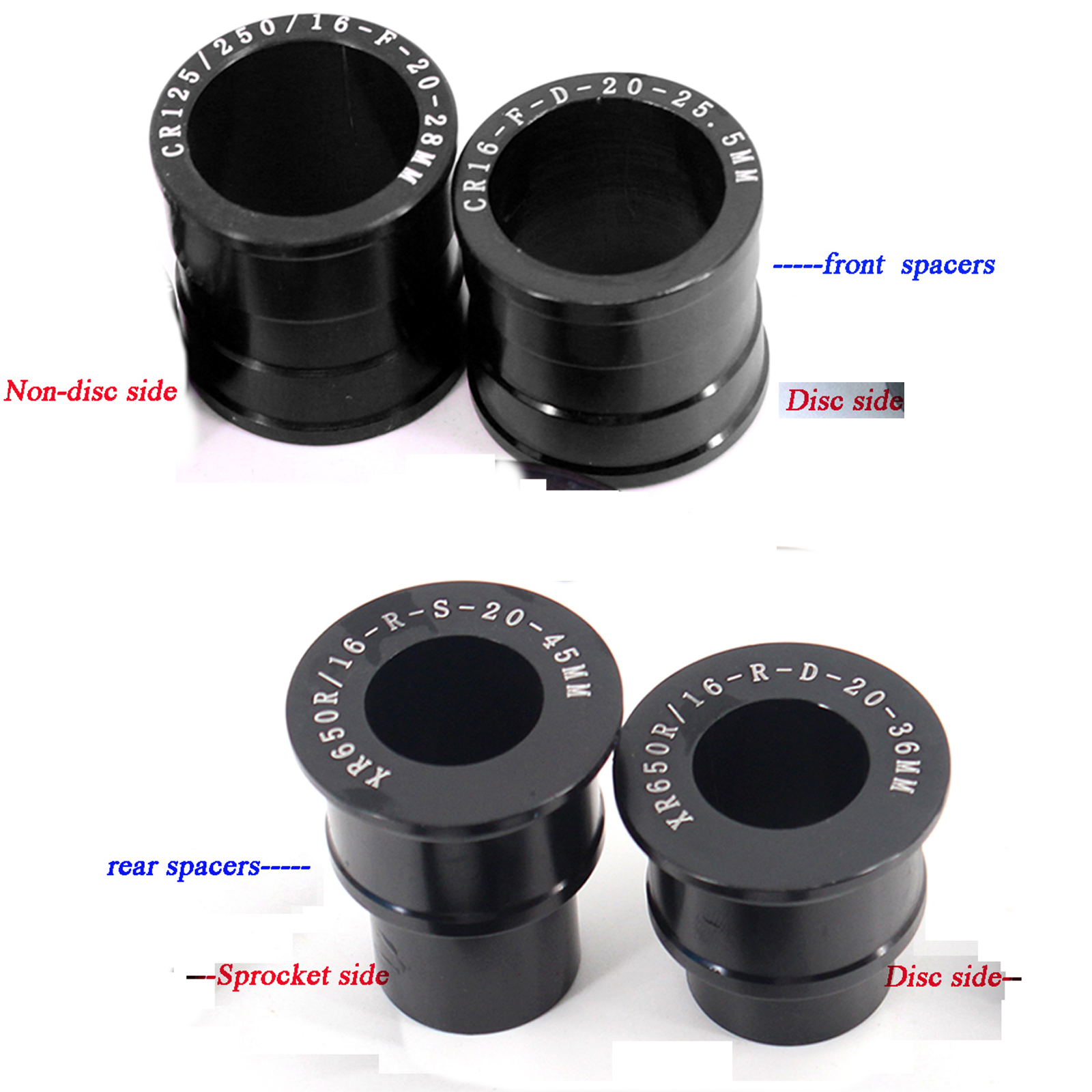 Returned Wheels for CR125R 1995-1997 CR250R 95-96 CR500R 96-01 -- KKE 21/19 CNC Dirt Bike Wheels fit Honda Black Spokes