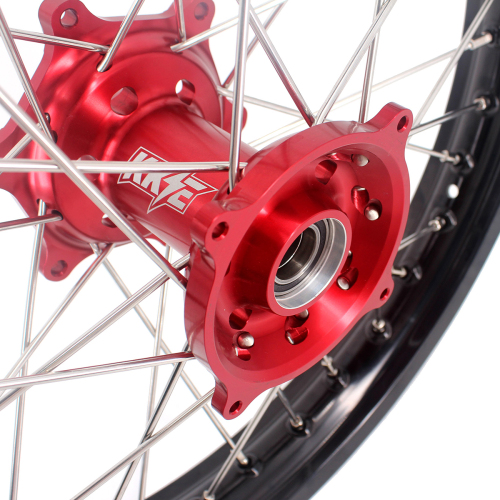 KKE 21/18 Wheels for CRF250R 04-13 CRF450R 02-12 Honda Dirt Bike CNC Red Hubs