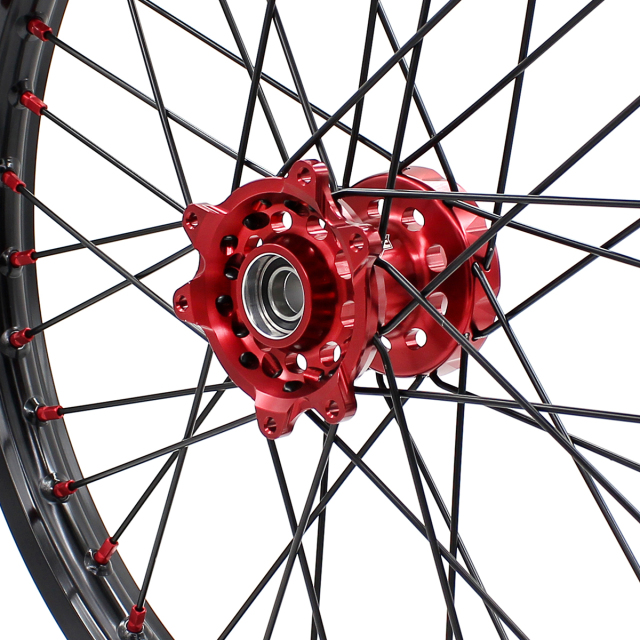 for CRF250R 04-13 CRF450R 02-12 - KKE 21/19 CNC Dirt Bike Wheels fit Honda CRF250R CRF450R CR125R CR250R Black Spokes