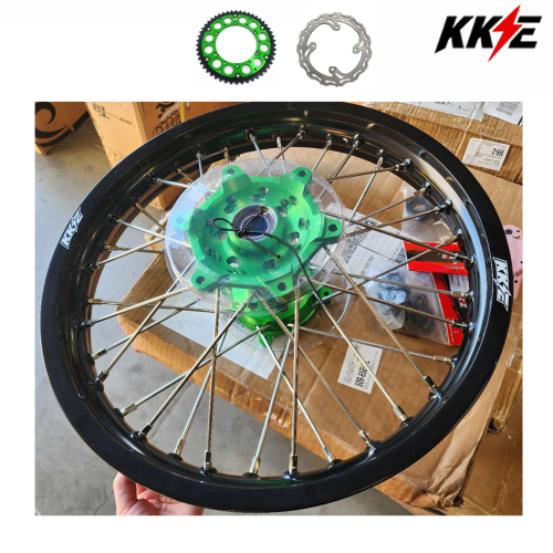 Returned Rear Wheel for Kawasaki KX125 KX250 1993-2002 - KKE 2.15*19" Rear Dirt Bike Rim Wheel Silver Spoke Nipples