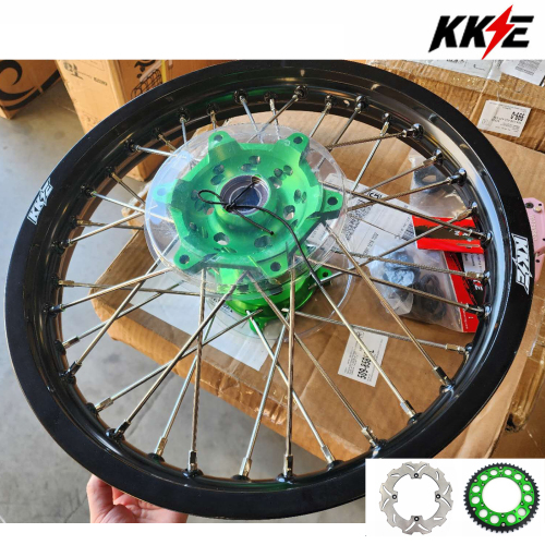 Returned Rear Wheel for Kawasaki KX125 KX250 1993-2002 - KKE 2.15*19" Rear Dirt Bike Rim Wheel Silver Spoke Nipples