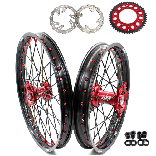 for CR125R 1998-2001 CR250R 97-01-- KKE 21/19 CNC Dirt Bike Wheels fit Honda Black Spokes