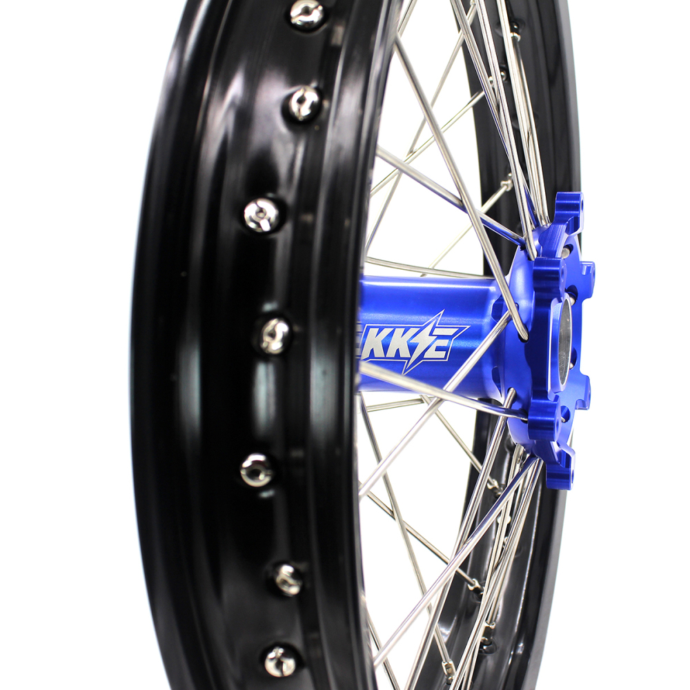 for YZ125 YZ250F - KKE 21/19 CNC Dirt Bike Wheels fit Yamaha YZ125 YZ250 1999-2025 YZ250F YZ450F Silver Nipples