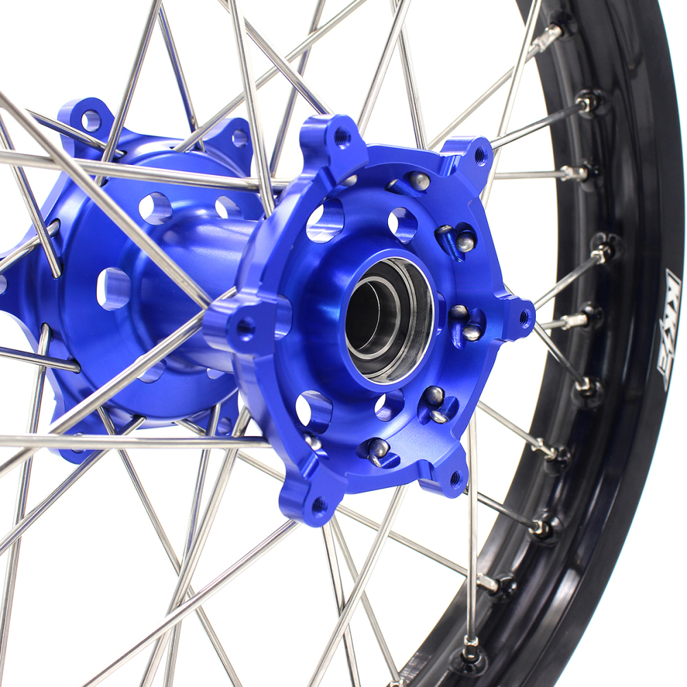 for YZ125 YZ250F - KKE 21/19 CNC Dirt Bike Wheels fit Yamaha YZ125 YZ250 1999-2025 YZ250F YZ450F Silver Nipples