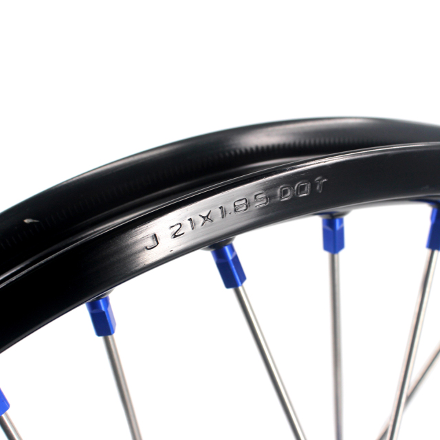 for Tenere 700 -- KKE Wheels Compatible with Yamaha Tenere 700 2019 - 2025 Blue Nuts 1.85*21"/2.5*18"