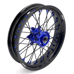 for KTM 125-530CC-KKE 17" Supermoto Wheels for KTM 125-530CC XCW EXC EXCW 2000-2025 / Husqvarna TE TC FE FC 125cc-501cc 2014-2024 Blue Hub/Black Spoke