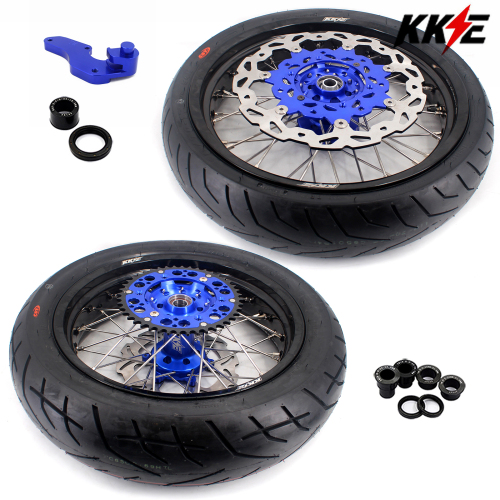 fit Yamaha WR250F 01-2018 WR450F 03-2018 --KKE 3.5*17/4.25*17 Supermoto Wheels with CST Tire Blue Hub