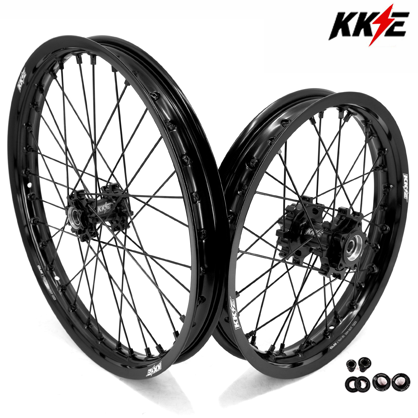 fit Talaria --KKE 1.6*19" & 1.85*16" Electric Dirt Bike Wheels Rims in All Black