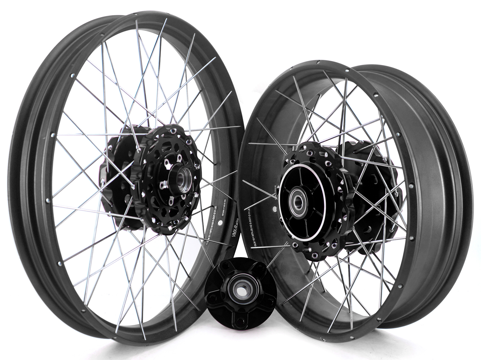 For CRF1000L --  VMX 2.15*21"/4.25*18" Tubeless Wheels Compatible with Honda Africa Twin CRF1000L 2016-2020 Black Rim