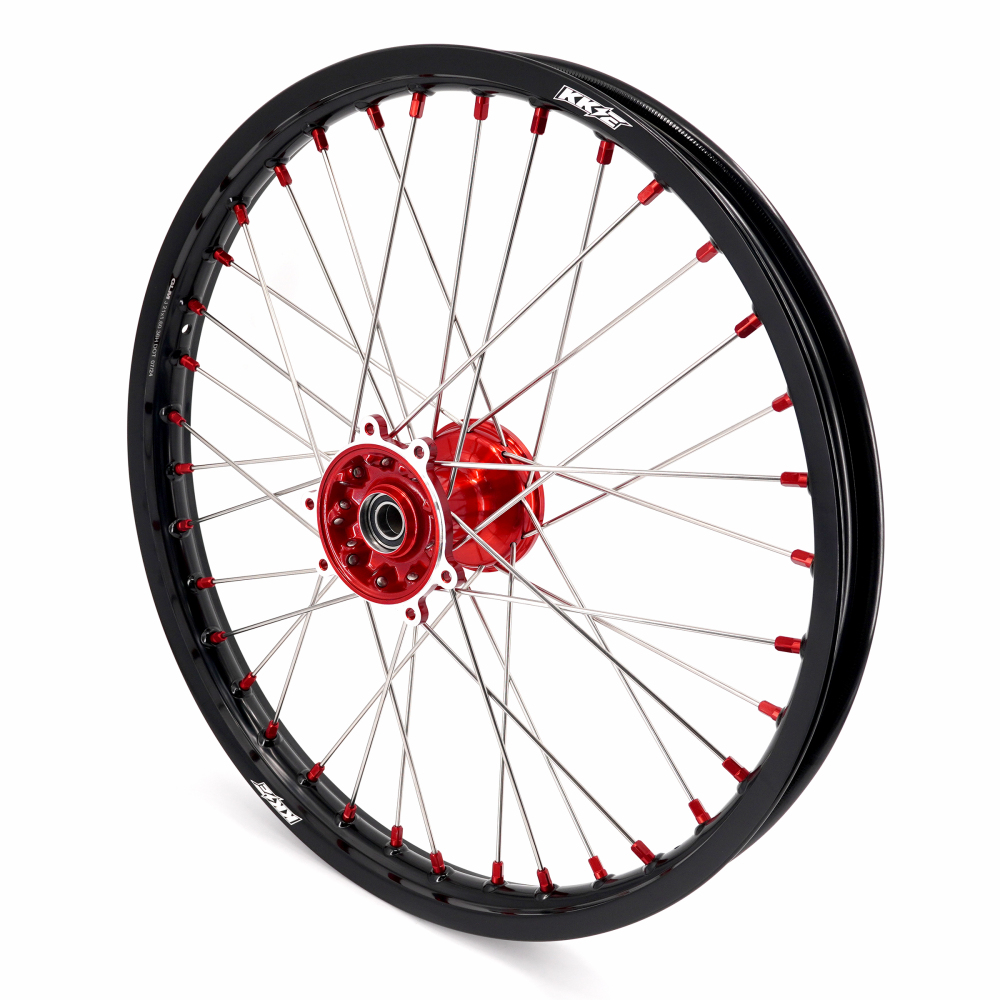 for Honda CRF250R 2004-2013 CRF450R 02-12 -- KKE Cast Dirt Bike Wheels Rims Set Red Cast Hubs