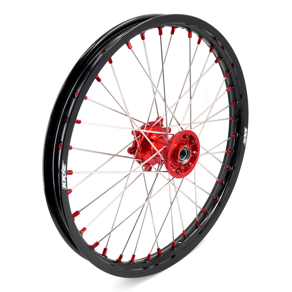for Honda CRF250R 2004-2013 CRF450R 02-12 -- KKE Cast Dirt Bike Wheels Rims Set Red Cast Hubs