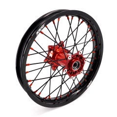 Compatible with 2003-2025 KTM EXC SXF XCW XCF 125-530CC -- KKE Front & Rear Wheels Rims Orange Cast Hubs/ Black Spokes