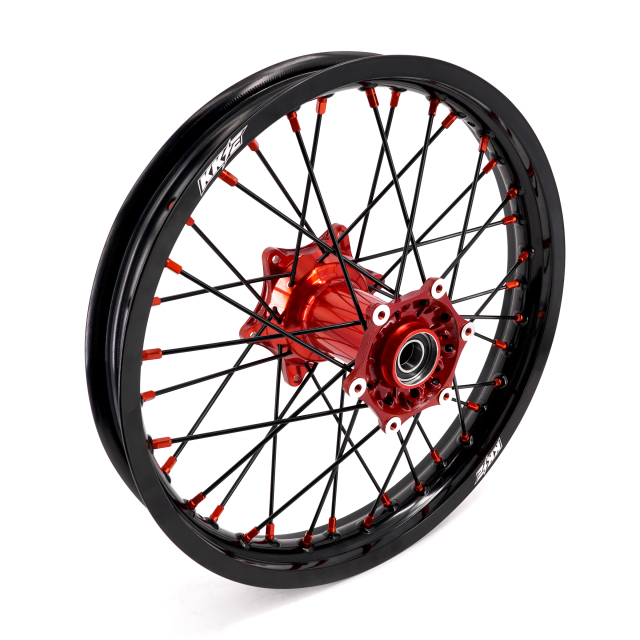 Compatible with 2003-2025 KTM EXC SXF XCW XCF 125-530CC -- KKE Front & Rear Wheels Rims Orange Cast Hubs/ Black Spokes