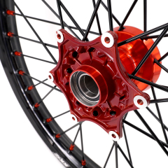 Compatible with 2003-2025 KTM EXC SXF XCW XCF 125-530CC -- KKE Front & Rear Wheels Rims Orange Cast Hubs/ Black Spokes