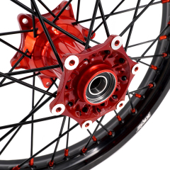Compatible with 2003-2025 KTM EXC SXF XCW XCF 125-530CC -- KKE Front & Rear Wheels Rims Orange Cast Hubs/ Black Spokes