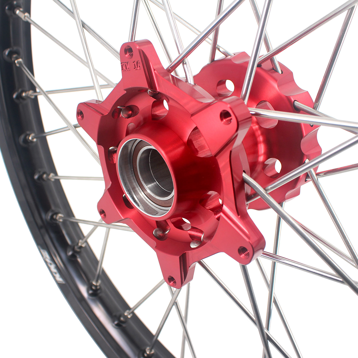 Compatible with 2021-2024 Gas Gas EC EX MC / 2003-2025 KTM EXC SXF XCW XCF 125-530CC -- KKE Front & Rear Wheels Rims Red CNC Hubs