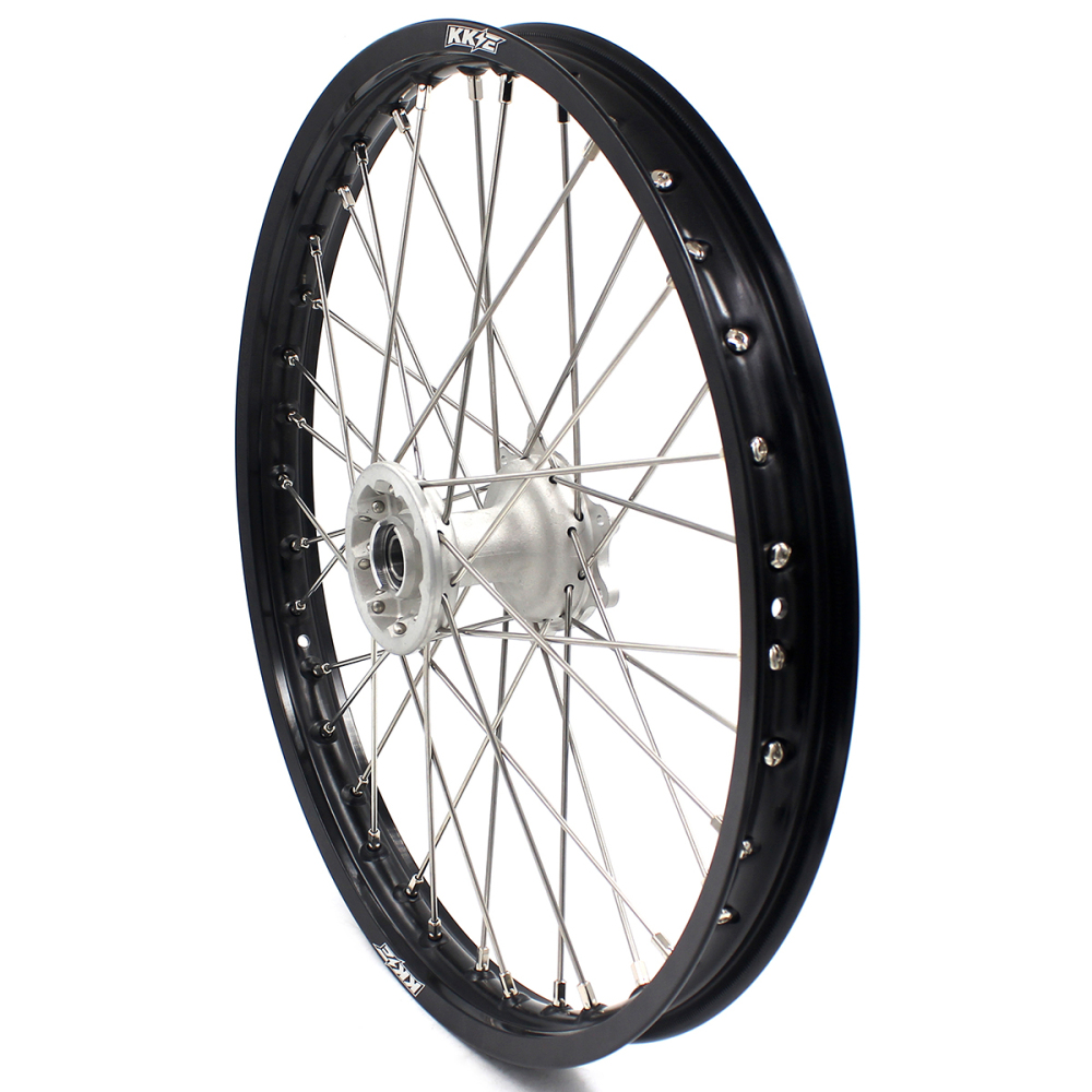 for Honda CRF250R 2004-2013 CRF450R 02-12 -- KKE 21/19 MX Cast Wheels Rims Set Silver Cast Hubs
