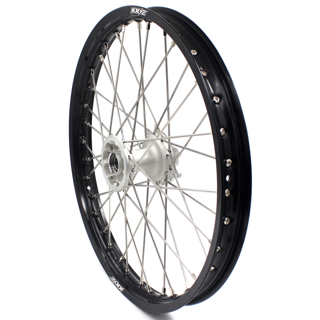 for Honda CRF250R 2004-2013 CRF450R 02-12 -- KKE 21/19 MX Cast Wheels Rims Set Silver Cast Hubs