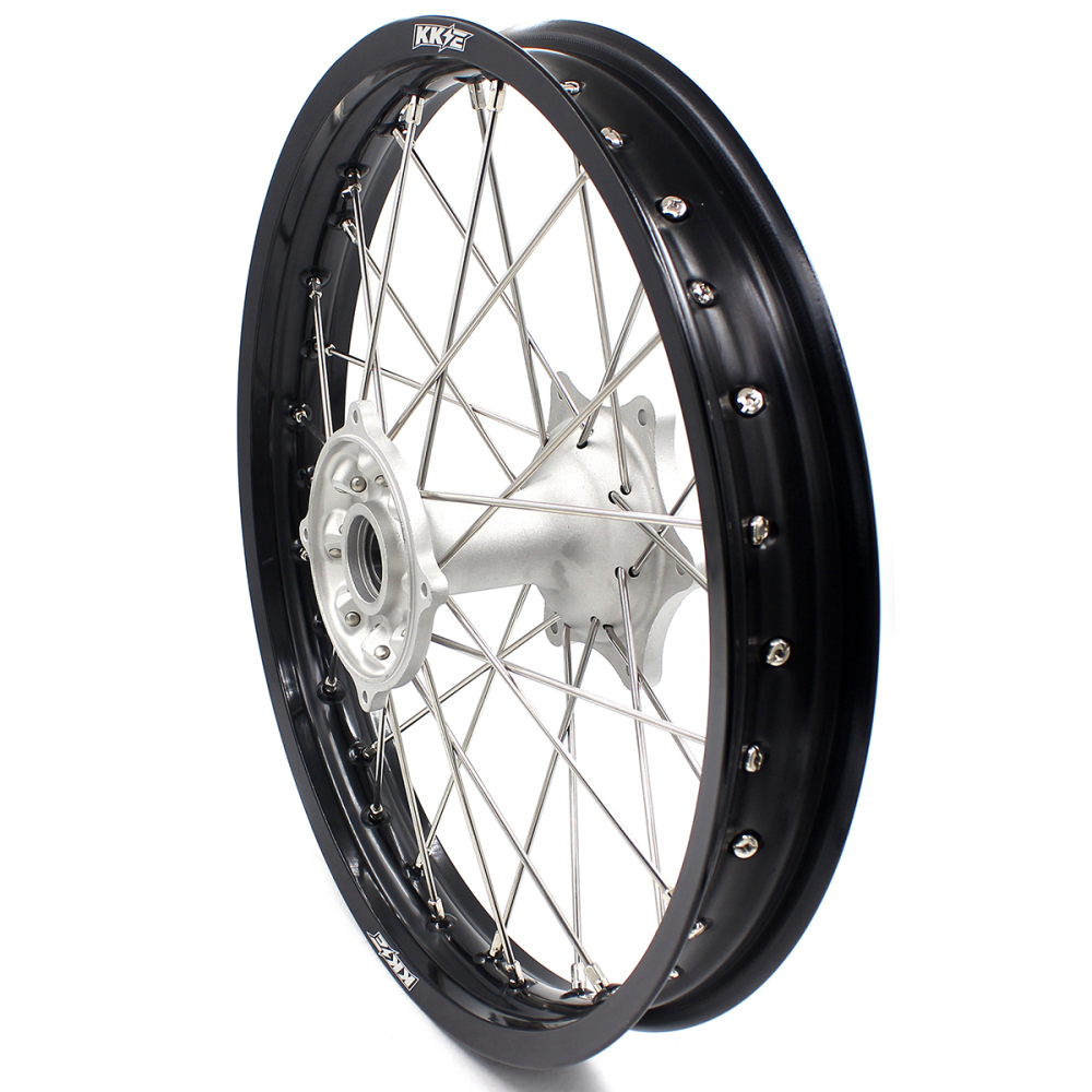 for Honda CRF250R 2004-2013 CRF450R 02-12 -- KKE 21/19 MX Cast Wheels Rims Set Silver Cast Hubs
