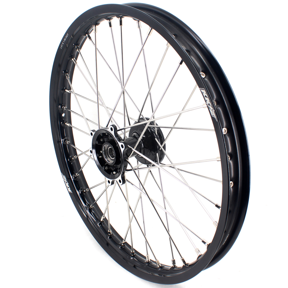 for Honda CRF250R 2004-2013 CRF450R 02-12 -- KKE 21/19 MX Cast Wheels Rims Set Black Cast Hubs