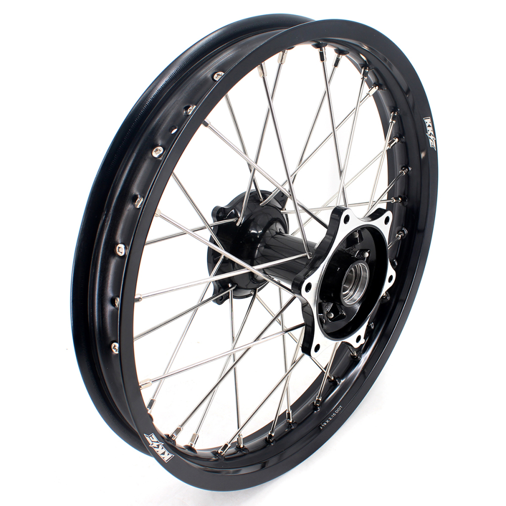 for Honda CRF250R 2004-2013 CRF450R 02-12 -- KKE 21/19 MX Cast Wheels Rims Set Black Cast Hubs