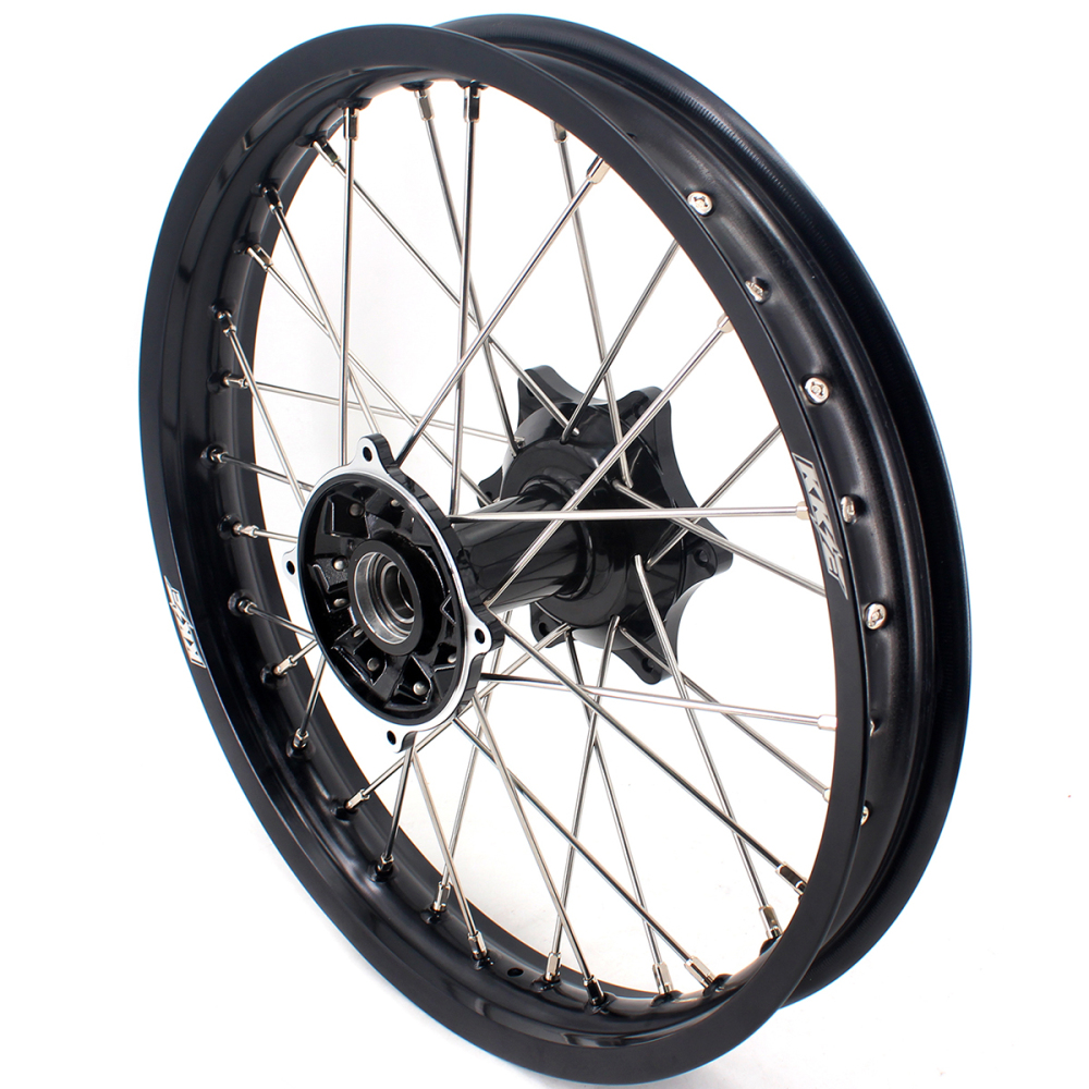 for Honda CRF250R 2004-2013 CRF450R 02-12 -- KKE 21/19 MX Cast Wheels Rims Set Black Cast Hubs
