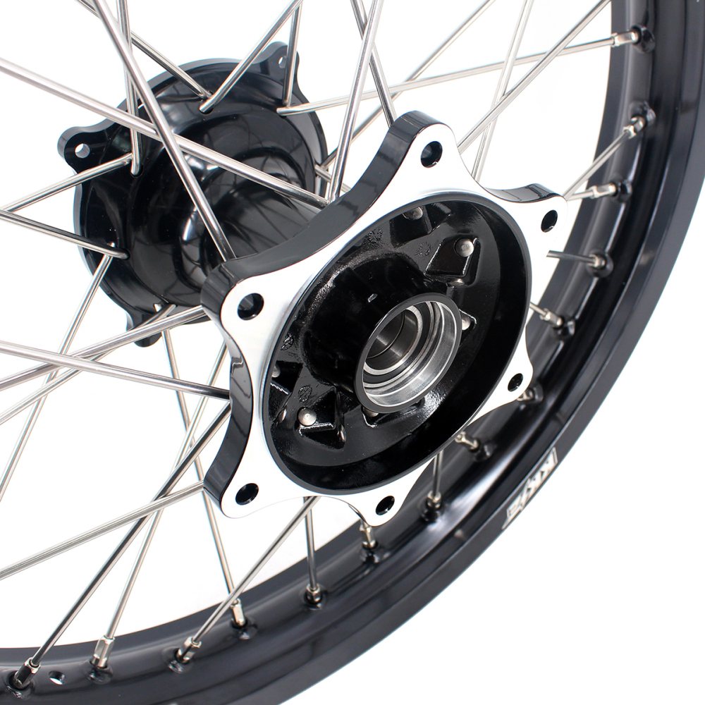 for Honda CRF250R 2004-2013 CRF450R 02-12 -- KKE 21/19 MX Cast Wheels Rims Set Black Cast Hubs