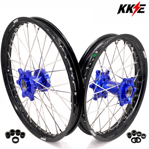 Compatible with 2003-2025 KTM EXC SXF XCW XCF 125-530CC -- KKE Front & Rear Wheels Rims Blue CNC Hubs