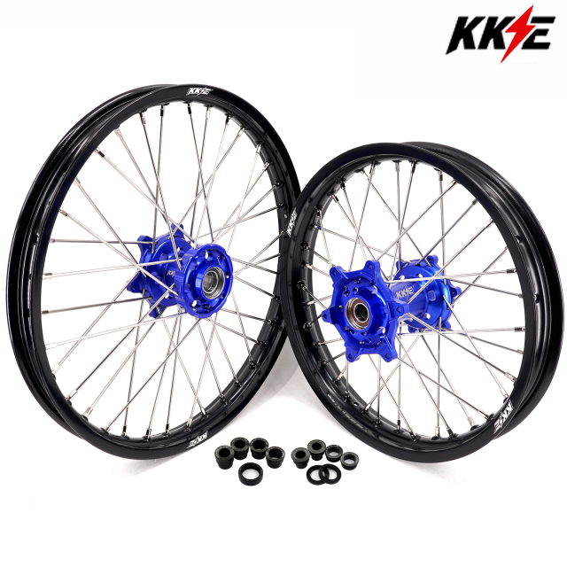 Compatible with 2003-2025 KTM EXC SXF XCW XCF 125-530CC -- KKE Front & Rear Wheels Rims Blue CNC Hubs