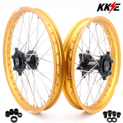 for RM125 RM250 1996-2008-- KKE CNC Dirt Bike Wheels fit Suzuki (Gold Hub/ Black Hub / Red Hub / Gold Rim / Black Rim)