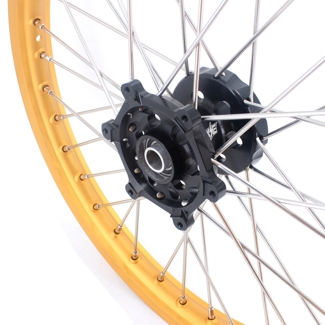 for RM125 RM250 1996-2008-- KKE CNC Dirt Bike Wheels fit Suzuki (Gold Hub/ Black Hub / Red Hub / Gold Rim / Black Rim)