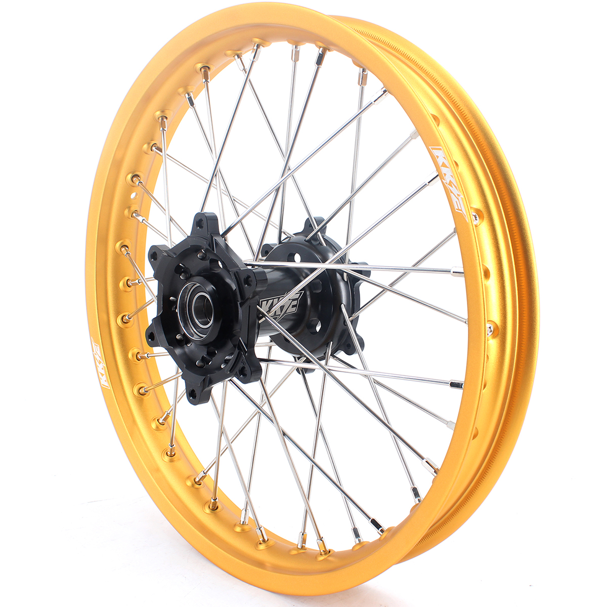 for RM125 RM250 1996-2008-- KKE CNC Dirt Bike Wheels fit Suzuki (Gold Hub/ Black Hub / Red Hub / Gold Rim / Black Rim)