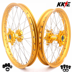 for RM125 RM250 1996-2008-- KKE CNC Dirt Bike Wheels fit Suzuki (Gold Hub/ Black Hub / Red Hub / Gold Rim / Black Rim)