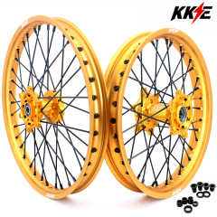 for RM125 RM250 1996-2008-- KKE CNC Dirt Bike Wheels fit Suzuki (Gold Hub/ Black Hub / Red Hub / Gold Rim / Black Rim)