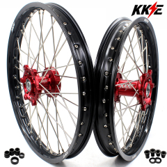 for RM125 RM250 1996-2008-- KKE CNC Dirt Bike Wheels fit Suzuki (Gold Hub/ Black Hub / Red Hub / Gold Rim / Black Rim)