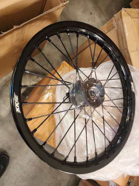 KKE 19/16 Kid's Dirt Bike Wheels Rims Compatible with  KTM 85 SX 2025 / Husqvarna TC 85 2025 / Gas Gas MC 85 Black Hub